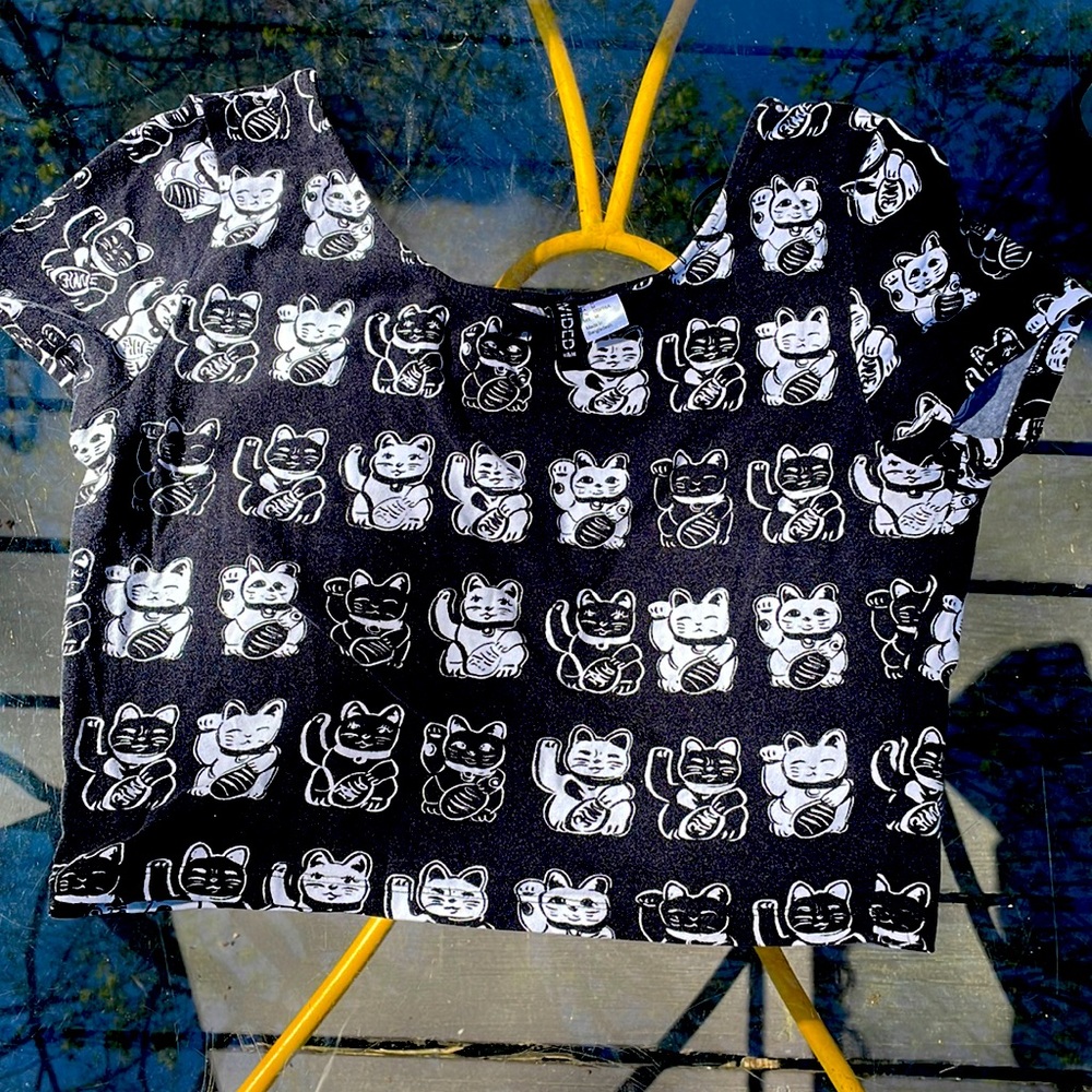 Lucky Cat Crop Tshirt